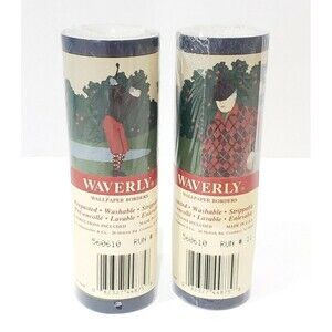 2 Rolls Waverly Wallpaper Golf Course Border 5 Yards Golfing Golfer Man Cave NEW